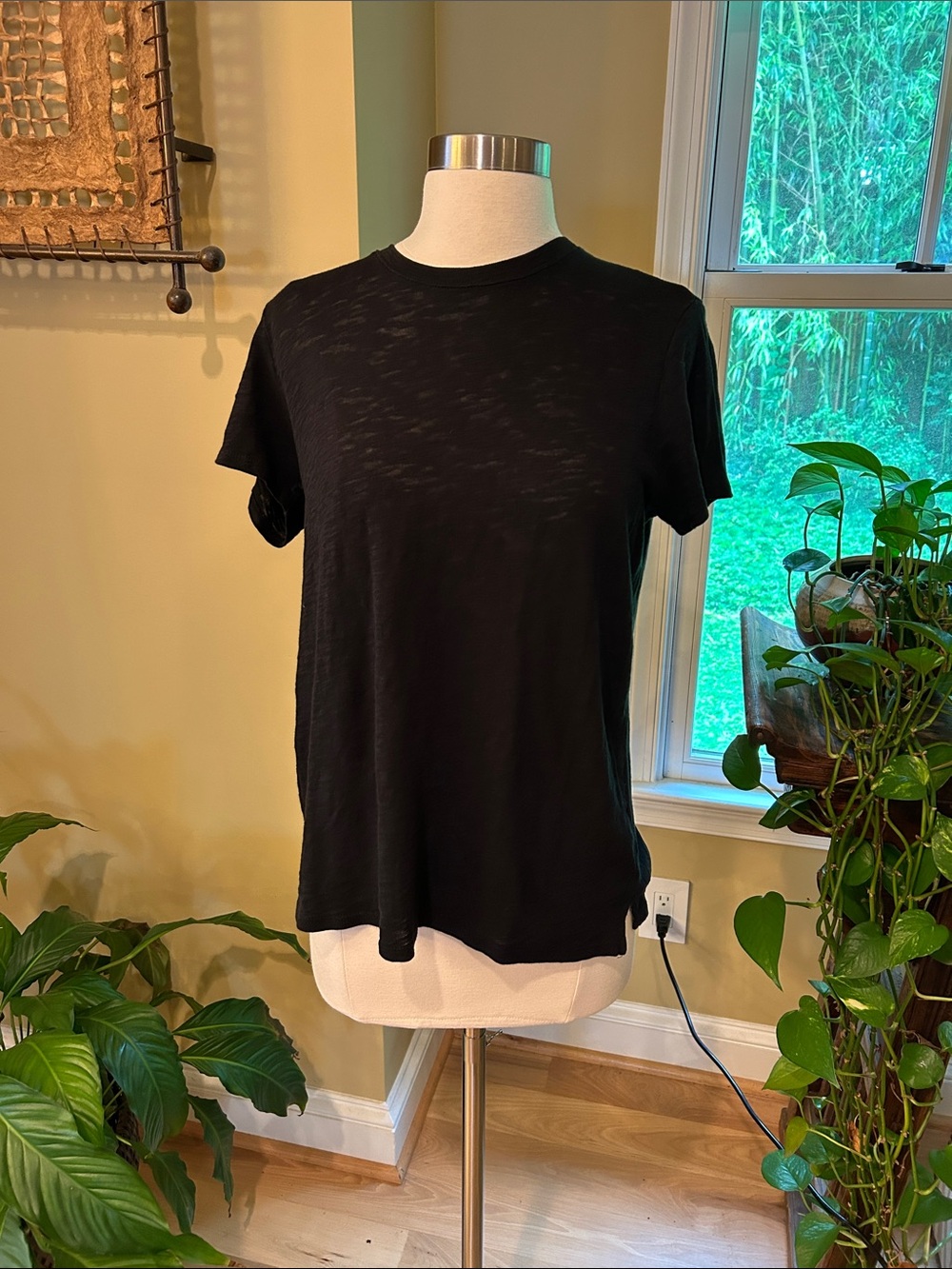 ATM Women’s Short Sleeve Slub Jersey Schoolboy Crew Neck Tee Black M - Picture 6 of 16